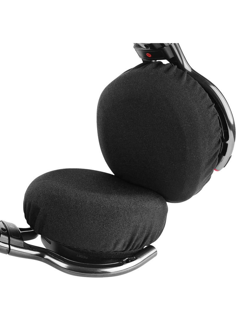 2 Pairs Flex Fabric Headphones Ear Covers - Product Safety Certified - Washable & Stretchable Earcup Protectors for Over-Ear Headsets, Sweat Pads for Gym, Gaming (Size M/Black) - Image 4